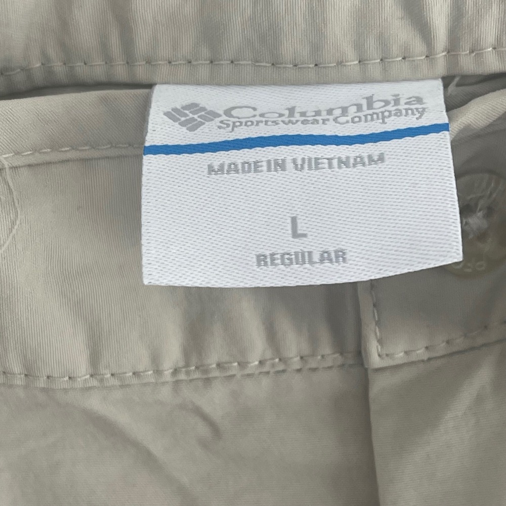Columbia PFG Convertible Cargo Pants Zip Off Khaki Tan Size L Fishing Hiking - Picture 5 of 8